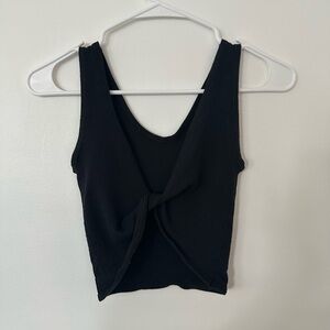 Urban Outfitters Black Scoop Neck Crop Tank Top